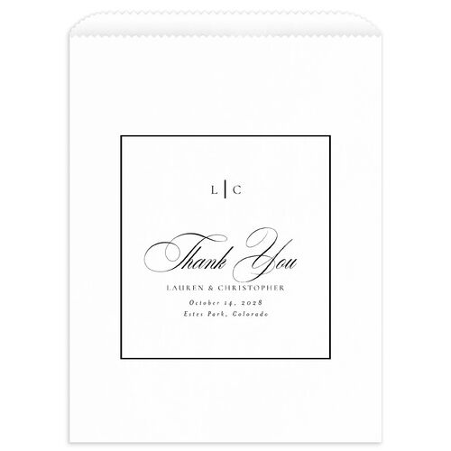 Lasting Frame Favor Bags White Pure White Wax-Lined Food Safe Paper