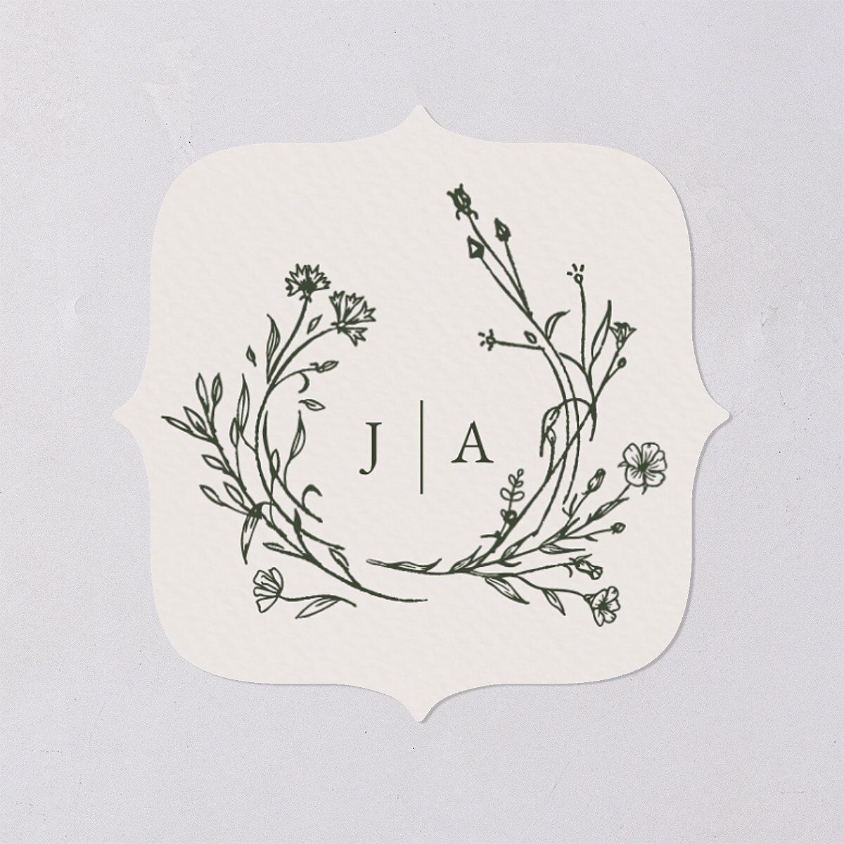 Gilded Monogram Wedding Stickers Dark Camo Bracket