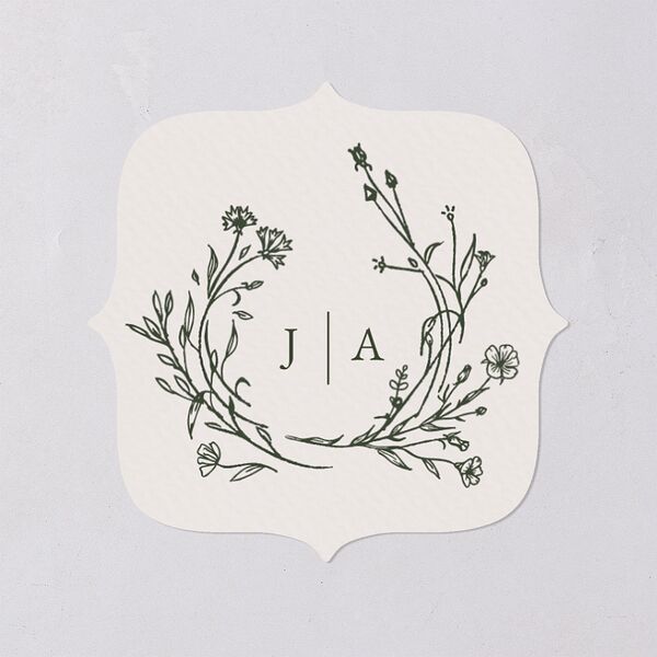 Gilded Monogram Wedding Stickers Dark Camo Bracket