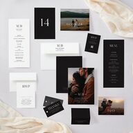 Monogram Portrait Wedding Response Cards Midnight Signature Standard