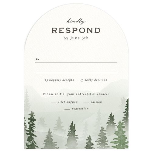 Antler Monogram Mountain Wedding Response Cards Forest Signature Arch