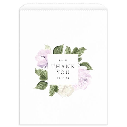 Romantic Garden Favor Bags White Amethyst Wax-Lined Food Safe Paper