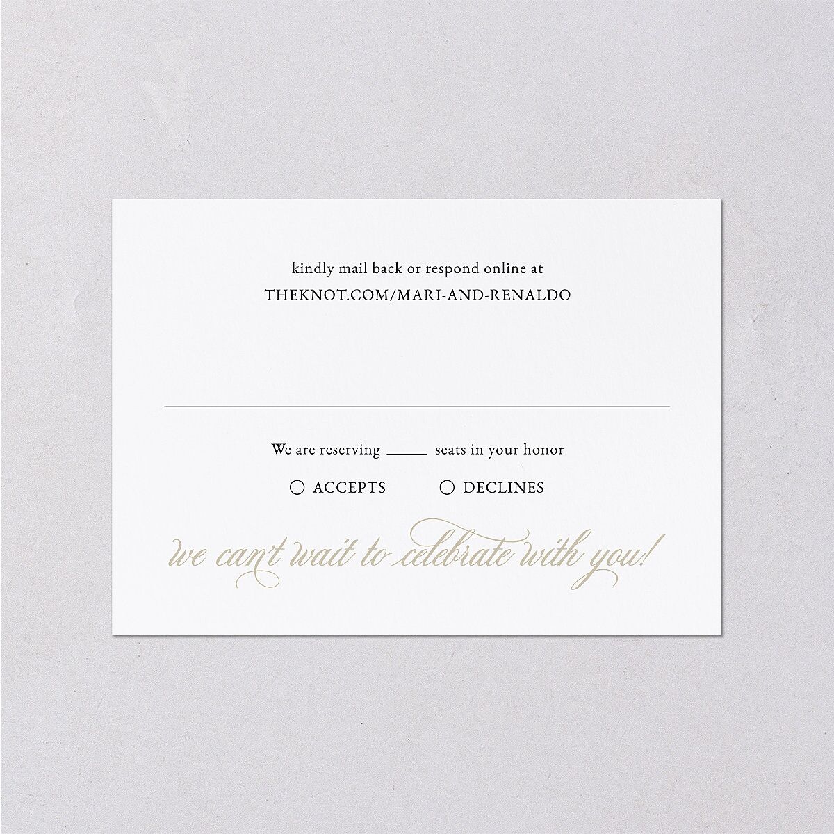 Polished Photo Foil Wedding Response Cards Pure White Gold Signature Standard