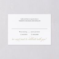 Polished Photo Foil Wedding Response Cards Pure White Gold Signature Standard