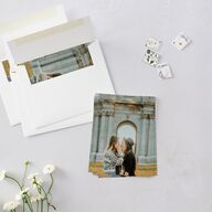 Elegant Monogram Save the Date Petite Cards Pure White Signature smooth Blank No Standard