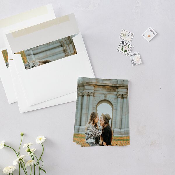 Elegant Monogram Save the Date Petite Cards Pure White Signature smooth Blank No Standard