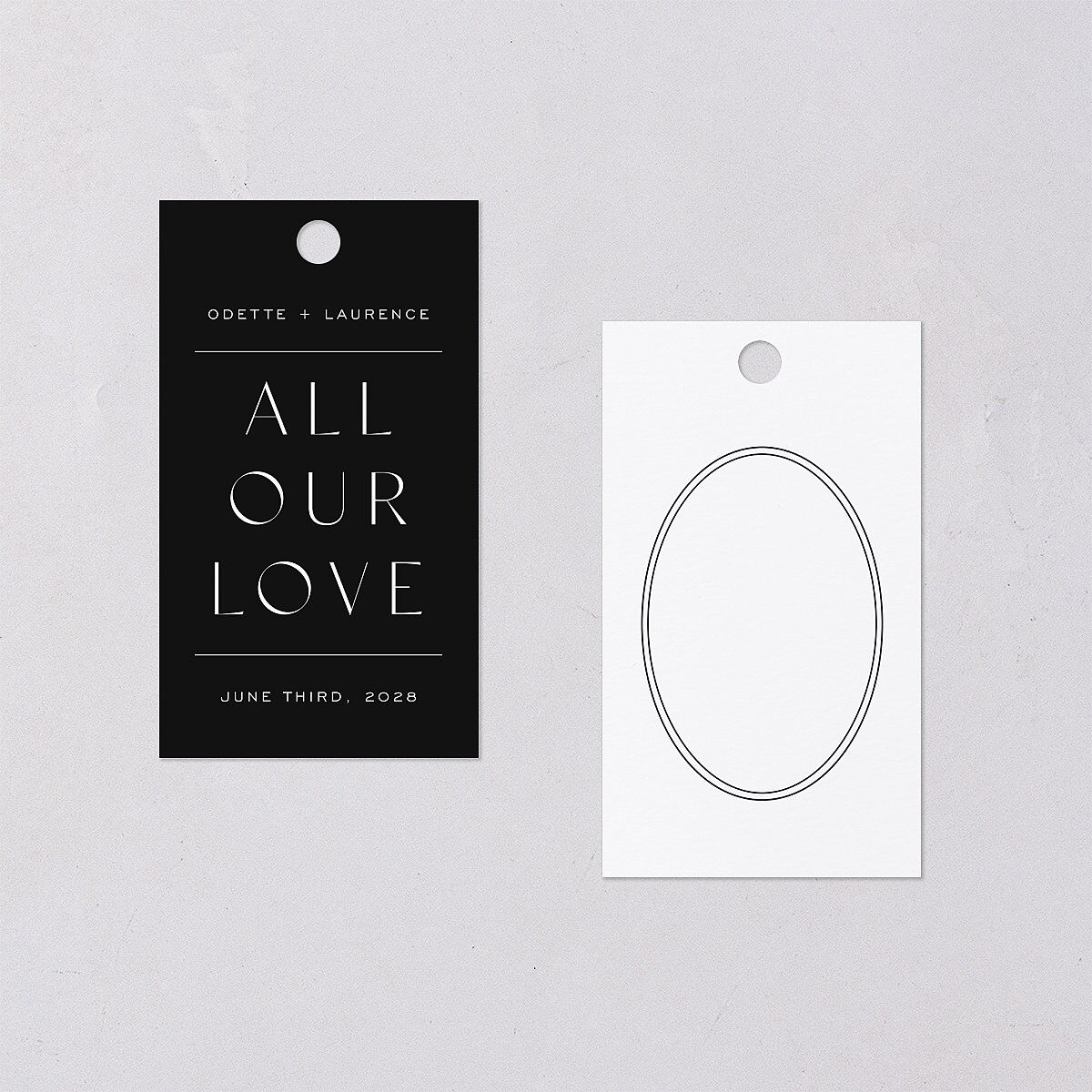 Surround Favor Gift Tags Charcoal Signature