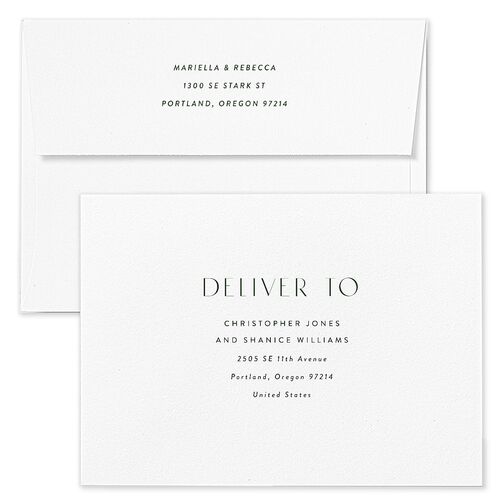 Moonlit Garden Wedding Invitation Envelopes Kraft Dark Emerald Return Address Standard Signature