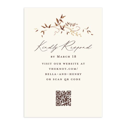 Dainty Fairytale Greenery QR Code RSVP Cards Deep Bronze Signature Standard