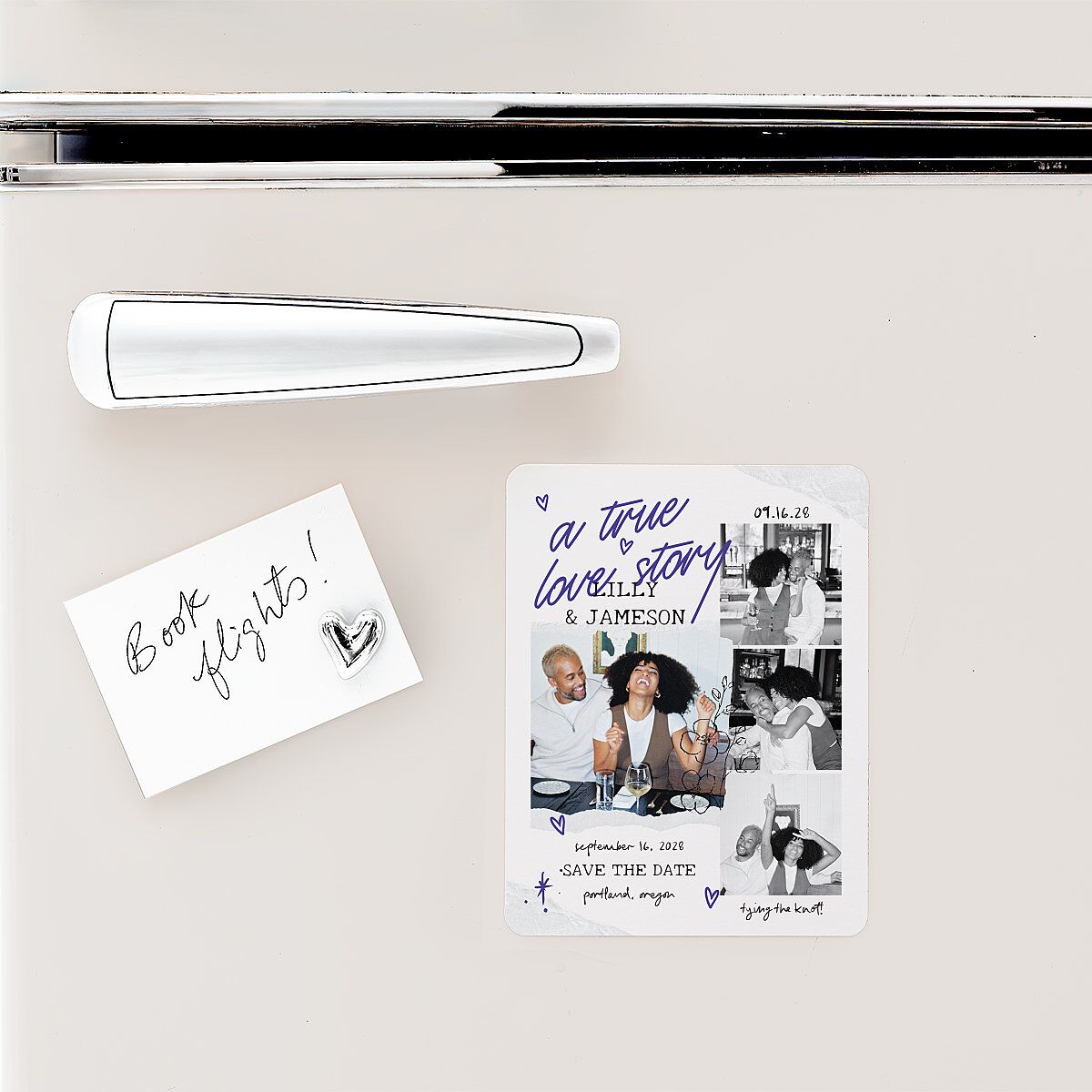 Mood Board Save The Date Magnets Sapphire Magnet Paper