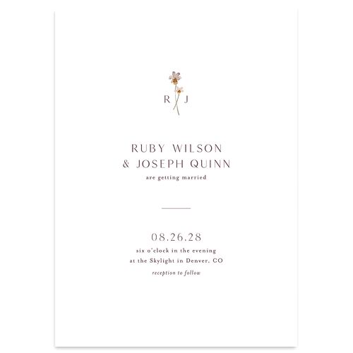 Dainty Monogram Wedding Invitations Mauve Signature Blank No Standard