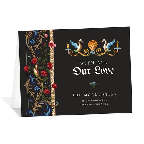 Medieval Renaissance Thank You Cards Charcoal
