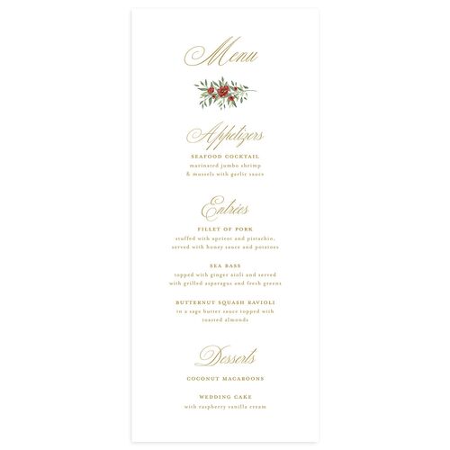 Luxury Floral Monogram Menus Maroon Signature