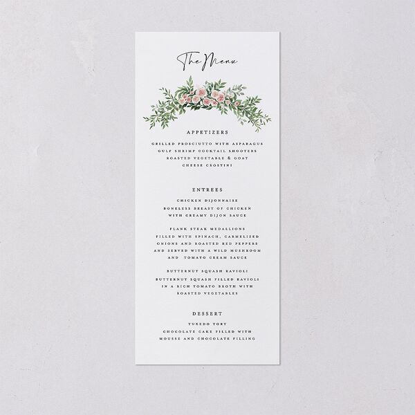 Floral Arc Menus Shell Pink Signature