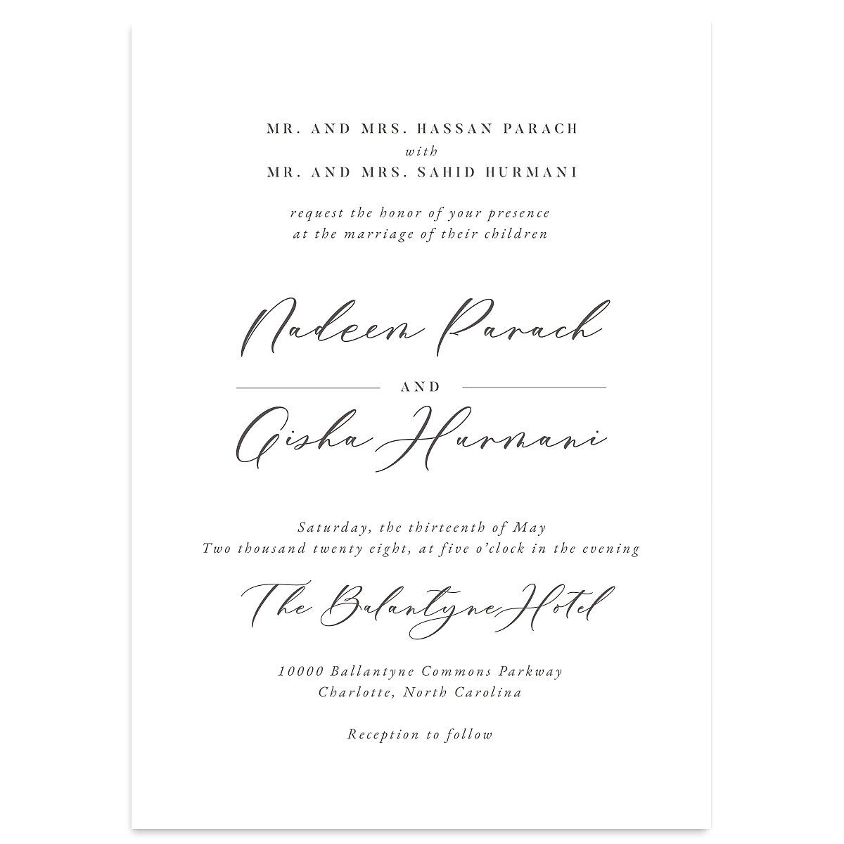 Timeless Script Wedding Invitations
