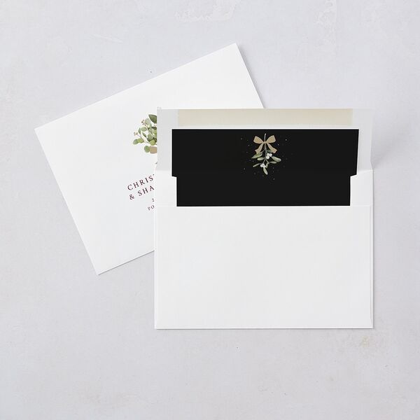 Elegant Eucalyptus Christmas Foil Wedding Invitations Gold Burgundy Signature Blank No Standard