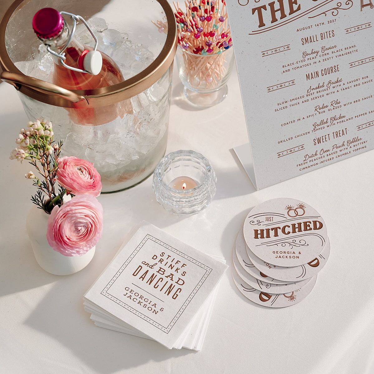 Western I Do BBQ Menu Bended Tabletop Sign X-small Saddle Standard Plastic XS Tabletop Menu