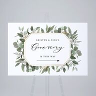 Eucalyptus Frame Standard Direction Sign Large Pure White Standard Indoor Foam Core L Direction