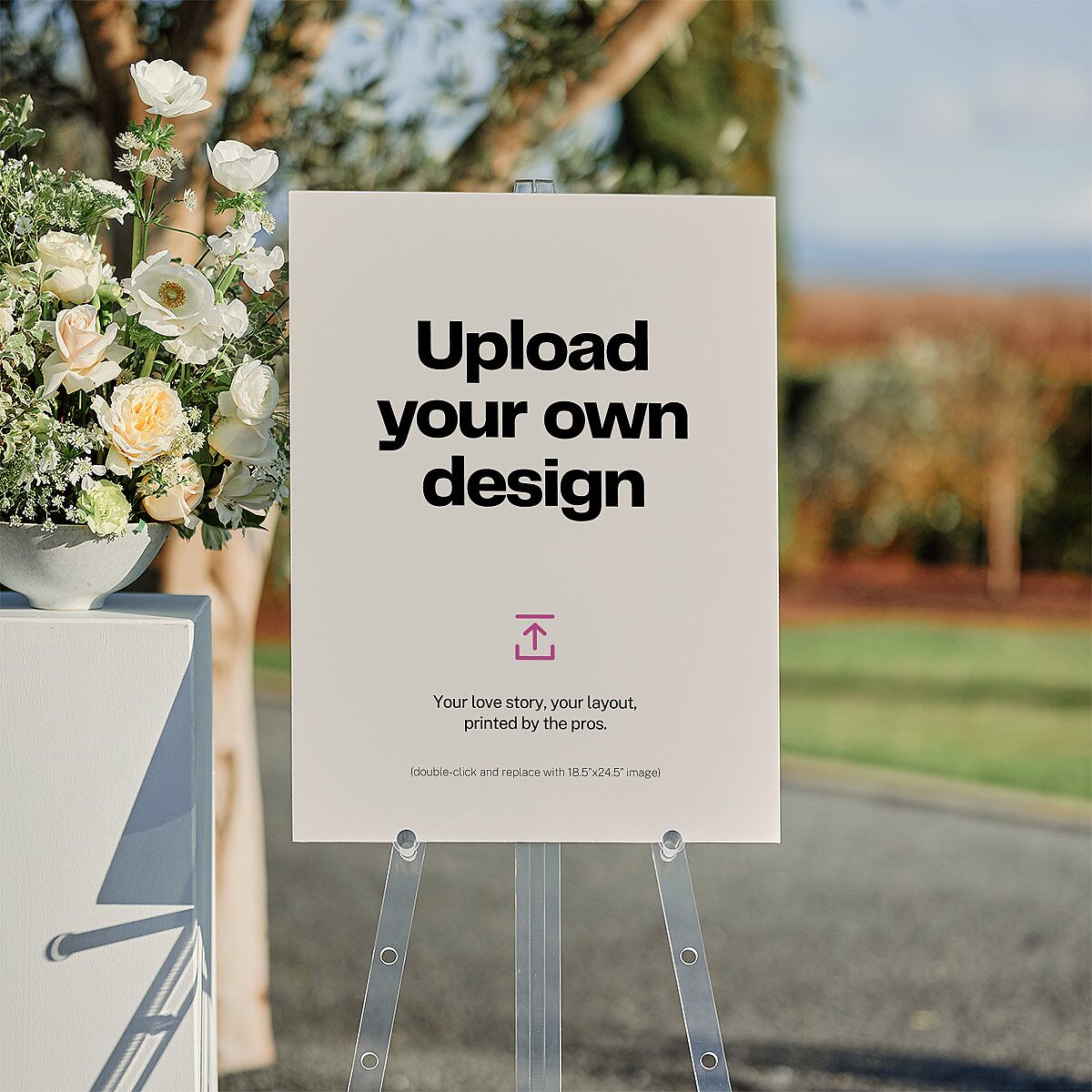 Upload Your Own Design Portrait Photo 18"x24" Welcome Sign Pure White Standard Indoor Foam Core M Welcome