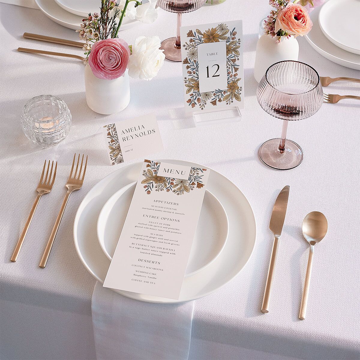 Timeless Wildflowers Menus Terracotta Signature