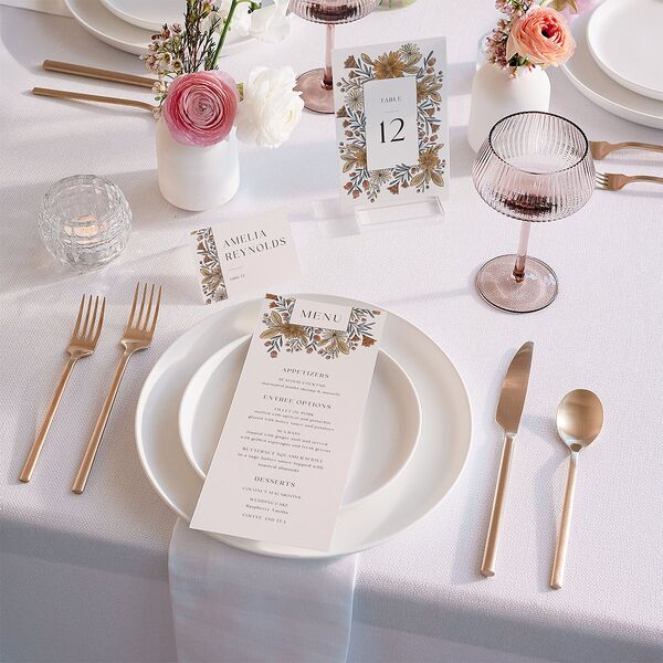 Timeless Wildflowers Menus Terracotta Signature