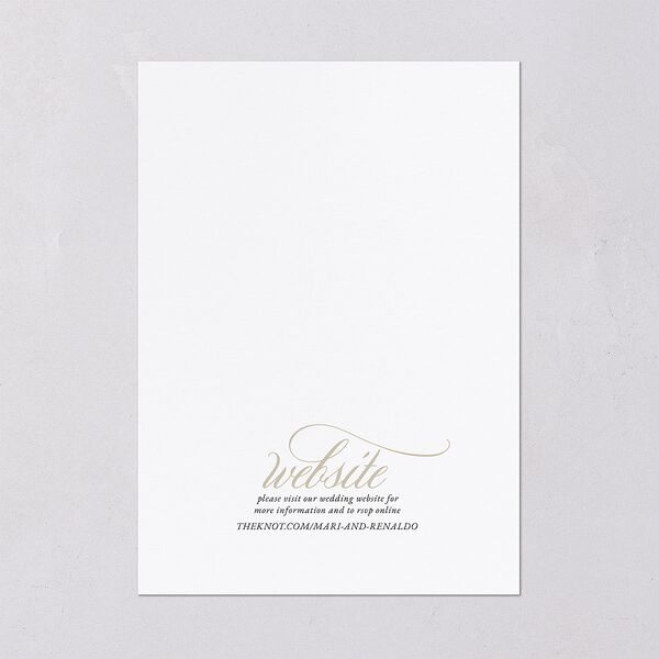 Polished Photo Foil Wedding Invitations Pure White Gold Signature Blank Standard No