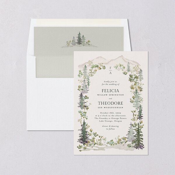 Elegant Mountain Border Envelope Liners Meadow Standard
