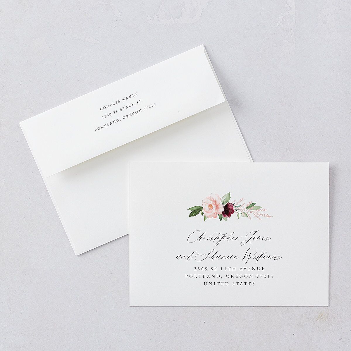 Beloved Floral Wedding Invitation Envelopes — view 6