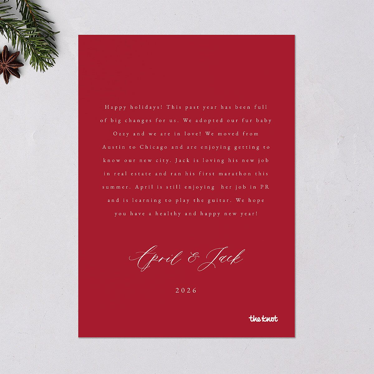 Beloved Poinsettia Holiday Cards Crimson Signature Blank Standard Portrait