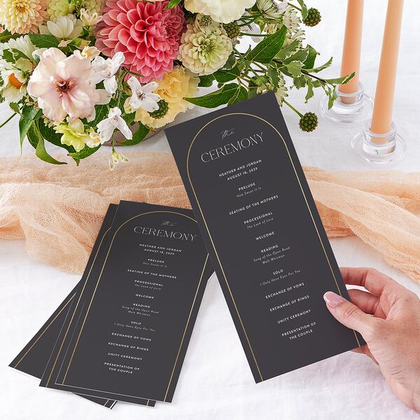 Bohemian Bouquet Foil Wedding Programs Gold Plum Signature