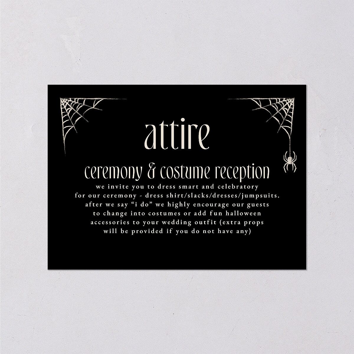 Spooky Halloween Nouveau Wedding Enclosure Cards Linen Signature Standard