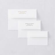 Black Tie Crest Wedding Invitation Envelopes White Umber Both Recipient and Return Addresses Standard Signature