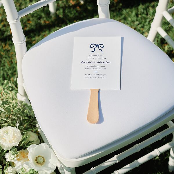 Dainty Bow Fan Programs Navy Signature Standard