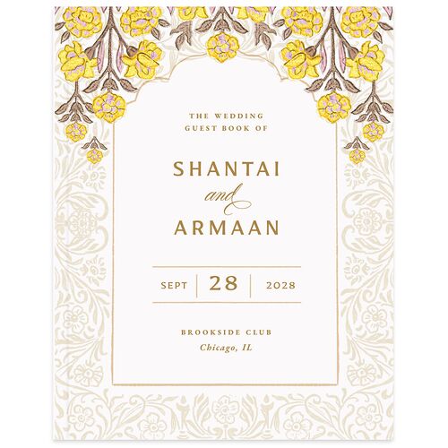 Botanical Blooms Wedding Guest Book Solar Power