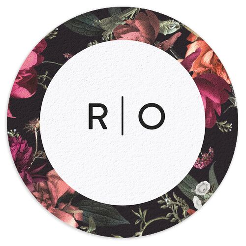 Blooming Botanical Coasters Midnight Cardboard Circle