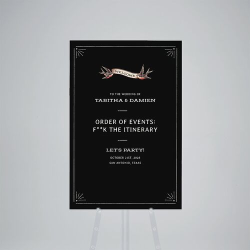 Til Death Tattoos Standard Welcome Sign Large Midnight Standard Indoor Foam Core L Welcome