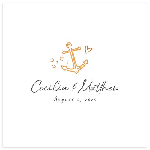 Nautical Border Luncheon Napkins Peach Fuzz Napkin Uncoined