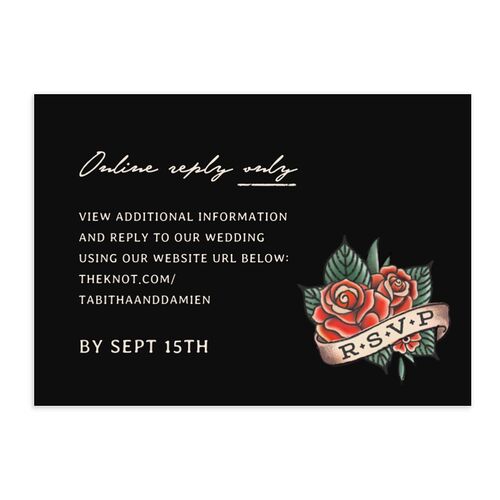 Til Death Tattoos URL RSVP Cards Midnight Signature Standard
