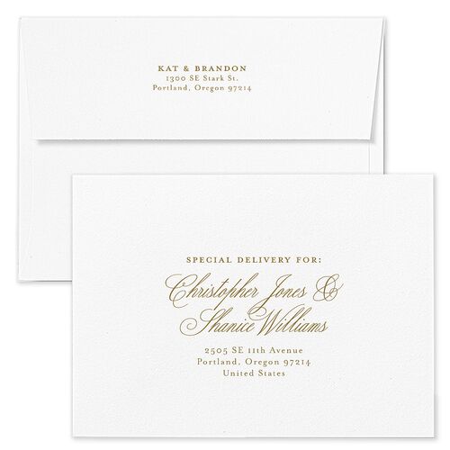 Luxury Floral Monogram Wedding Invitation Envelopes Greenery Blue Both Recipient and Return Addresses Standard Signature