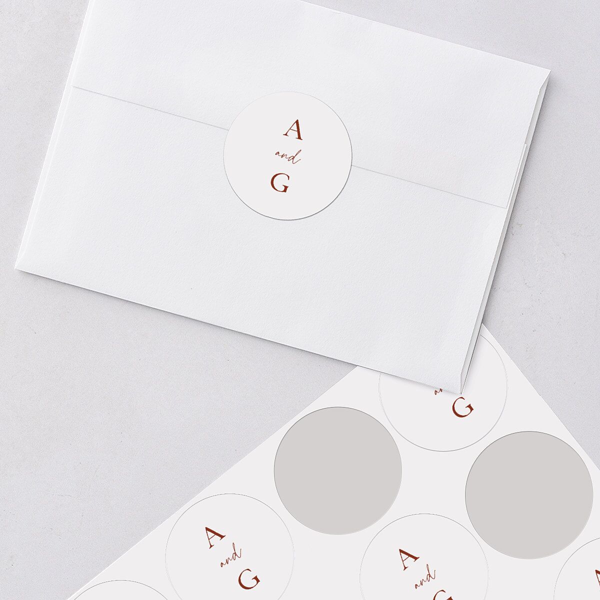 Bohemian Arch Wedding Stickers Copper Circle
