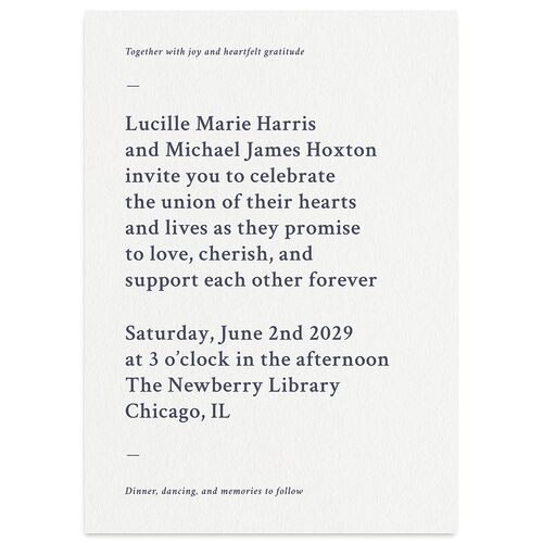 Elegant Typography Wedding Invitations Ice Blue Signature Blank No Standard