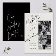 Signed Save The Date Cards Licorice Signature smooth Blank No