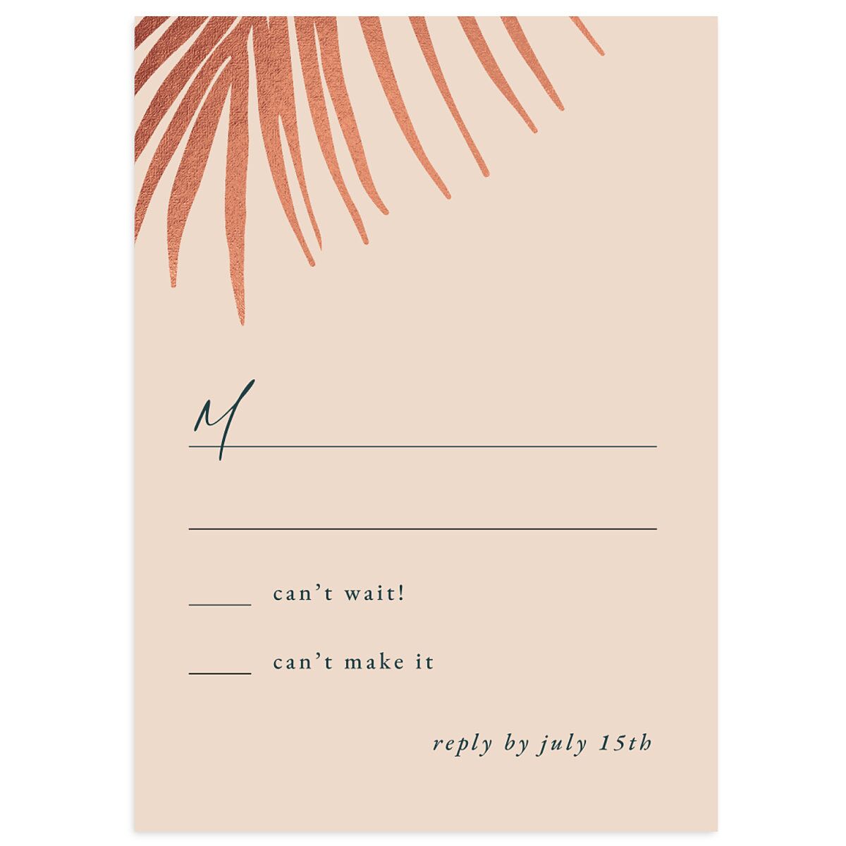 Lavish Palm Wedding Response Cards