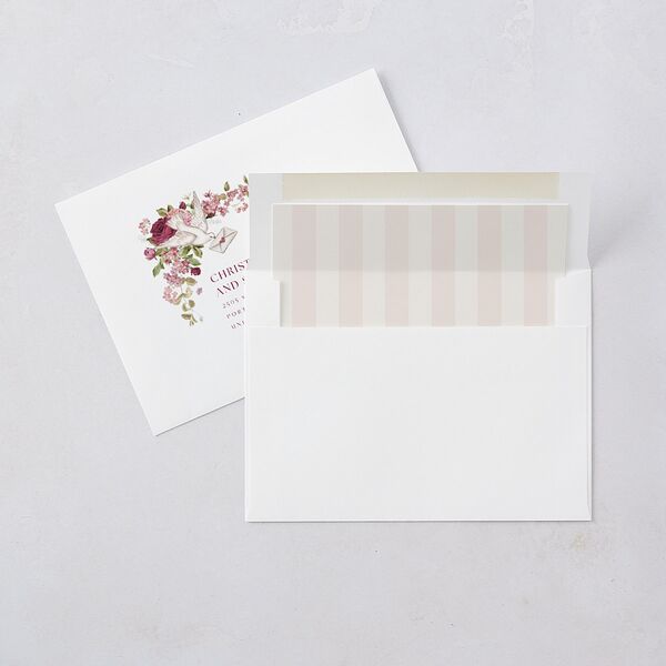 Vintage Love Doves Wedding Invitations Shell Pink Signature Blank No Standard