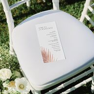 Lavish Palm Wedding Programs Rose Gold Pure White Signature