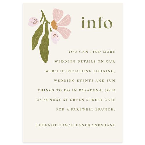 Flower Market Wedding Enclosure Cards Olive Signature Standard