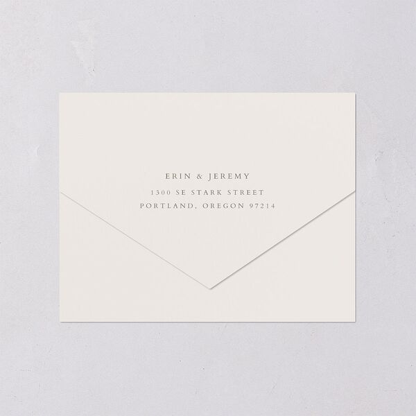 Butterfly Botanical All-in-One Wedding Invitations Pure White Signature Light Both Recipient and Return Addresses No
