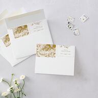 Vintage Toile Foil Thank You Cards Gold Marigold