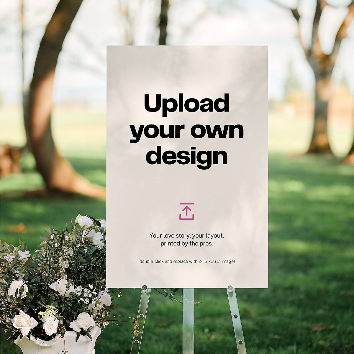 Upload Your Own Design Portrait Photo 24"x36" Seating Chart Pure White Standard Indoor Foam Core L Seating