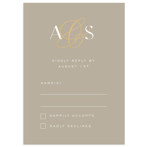 Together Wedding Response Cards Gold Fawn Signature Standard